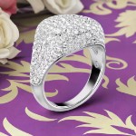 Swarovski Meteora cocktail ring, White, Rhodium plated - 5689426