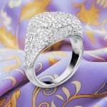 Swarovski Meteora cocktail ring, White, Rhodium plated - 5689426