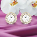 Swarovski øredobber Angelic stud earrings Round cut, White, Gold-tone plated - 5505470