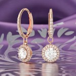 Swarovski øredobber Constella drop earrings Round cut, Pavé, White, Rose gold-tone plated - 5638769