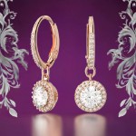 Swarovski øredobber Constella drop earrings Round cut, Pavé, White, Rose gold-tone plated - 5638769