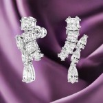 Swarovski øredobber Matrix drop earrings Mixed cuts, White, Rhodium plated - 5700418