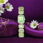Swarovski klokke Octagon cut bracelet, green, gult - 5630834