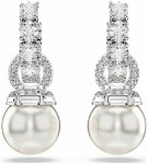 Swarovski øredobber  Matrix drop earrings Crystal pearl, Round cut, White, Rhodium plated - 5691716