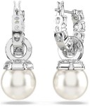 Swarovski øredobber  Matrix drop earrings Crystal pearl, Round cut, White, Rhodium plated - 5691716