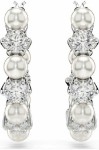 Swarovski øredobber  Matrix drop earrings Crystal pearl, Round cut, White, Rhodium plated - 5709256