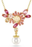 Swarovski smykke Gema pendant Mixed cuts, Crystal pearl, Flower, Pink, Gold-tone plated - 5688490