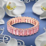 Swarovski Matrix ring Baguette cut, Pink, Rose gold-tone plated - 5647589