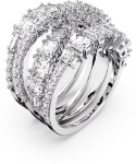 Swarovski Hyperbola ring Mixed cuts, White, Rhodium plated -  5584654