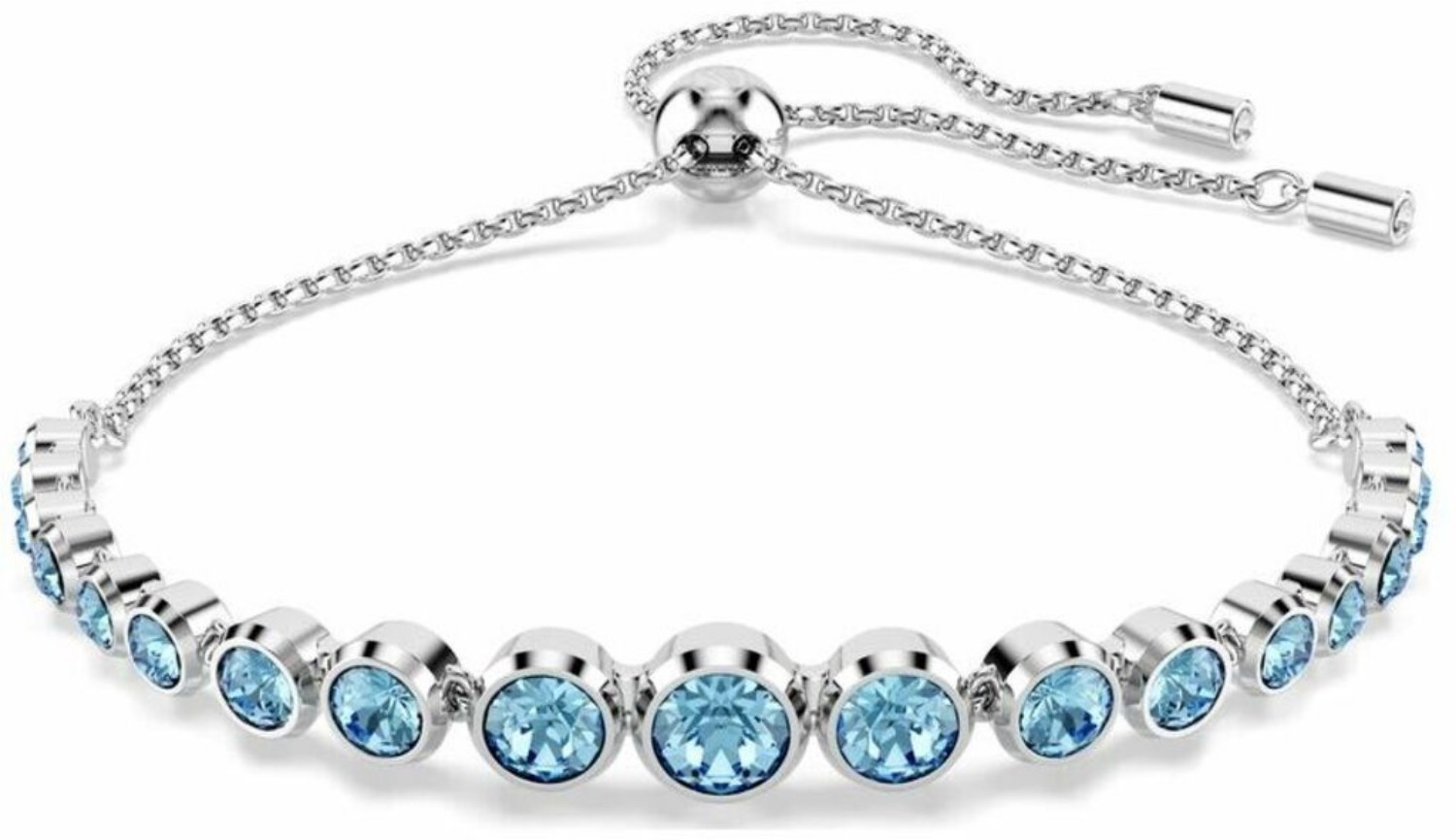 Swarovski armbånd Imber Tennis bracelet Mixed round cuts, Blue, Rhodium plated - 5719282