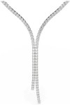 Swarovski collier Matrix Y necklace Round cut, White, Rhodium plated - 5707988