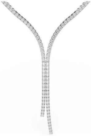 Swarovski collier Matrix Y necklace Round cut, White, Rhodium plated - 5707988 Swarovski collier Matrix Y necklace Round cut, White, Rhodium plated - 5707988