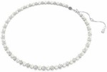 Swarovski collier Matrix Tennis necklace Crystal pearl, Round cut, White, Rhodium plated - 5689623