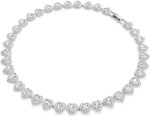 Swarovski collier Ariana Grande x Swarovski Tennis necklace Mixed cuts, Heart, White, Rhodium plated - 5720857