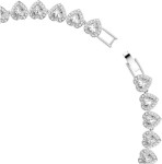 Swarovski collier Ariana Grande x Swarovski Tennis necklace Mixed cuts, Heart, White, Rhodium plated - 5720857