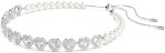 Swarovski collier Ariana Grande x Swarovski Tennis choker Mixed cuts, Heart, White, Rhodium plated - 5720861