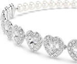 Swarovski collier Ariana Grande x Swarovski Tennis choker Mixed cuts, Heart, White, Rhodium plated - 5720861