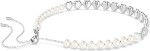 Swarovski collier Ariana Grande x Swarovski Tennis choker Mixed cuts, Heart, White, Rhodium plated - 5720861