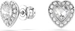 Swarovski øredobber Ariana Grande x Swarovski stud earrings Mixed cuts, Heart, White, Rhodium plated - 5720859