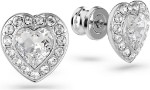 Swarovski øredobber Ariana Grande x Swarovski stud earrings Mixed cuts, Heart, White, Rhodium plated - 5720859