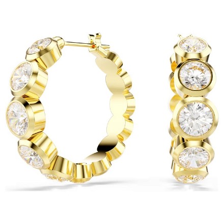 Swarovski øredobber Imber hoop earrings Round cut, White, Gold-tone plated - 5711483 Swarovski øredobber Imber hoop earrings Round cut, White, Gold-tone plated - 5711483