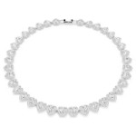 Swarovski collier Ariana Grande x Swarovski Tennis necklace Mixed cuts, Heart, White, Rhodium plated - 5720857