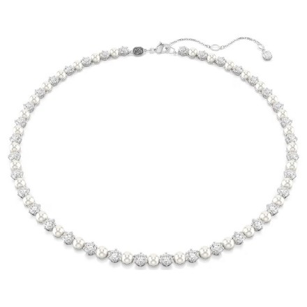 Swarovski collier Matrix Tennis necklace Crystal pearl, Round cut, White, Rhodium plated - 5689623 Swarovski collier Matrix Tennis necklace Crystal pearl, Round cut, White, Rhodium plated - 5689623