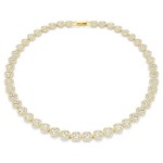 Swarovski collier Una Angelic Tennis necklace Round cut, White, Gold-tone plated - 5720505