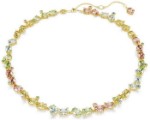 Swarovski collie Gema Tennis necklace Mixed cuts, Multicolored, Gold-tone plated - 5714836