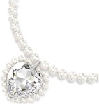 Swarovski collier Ariana Grande x Swarovski necklace Crystal pearl, Heart cut, Heart, White, Rhodium plated - 5720858