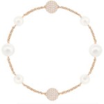 Swarovski armbånd Remix Collection Rose Gold-Plated Mixed White Crystal Pear Strand, Size Large - 5421444