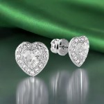 Swarovski øredobber Ariana Grande x Swarovski stud earrings Mixed cuts, Heart, White, Rhodium plated - 5720859