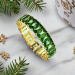 Swarovski Matrix ring Baguette cut, Green, hvitt -  5648911