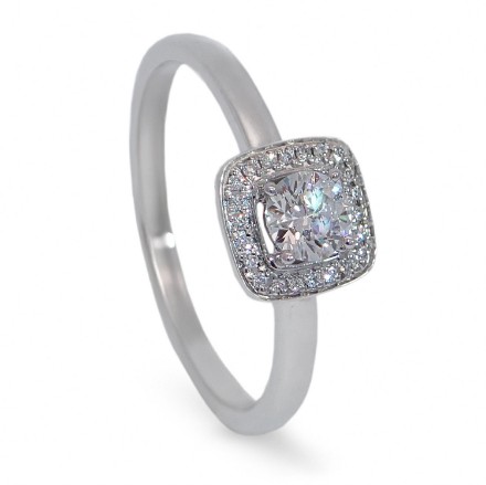 Diamantring med 0.34 ct,  hvitt gull 18 kt - 19011 Diamantring med 0.34 ct,  hvitt gull 18 kt - 19011