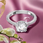 Swarovski ring Constella cocktail Princess cut, hvitt - 5645254