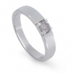 Iselin alliansering i hvitt gull med 0,20 ct diamant - 8501020