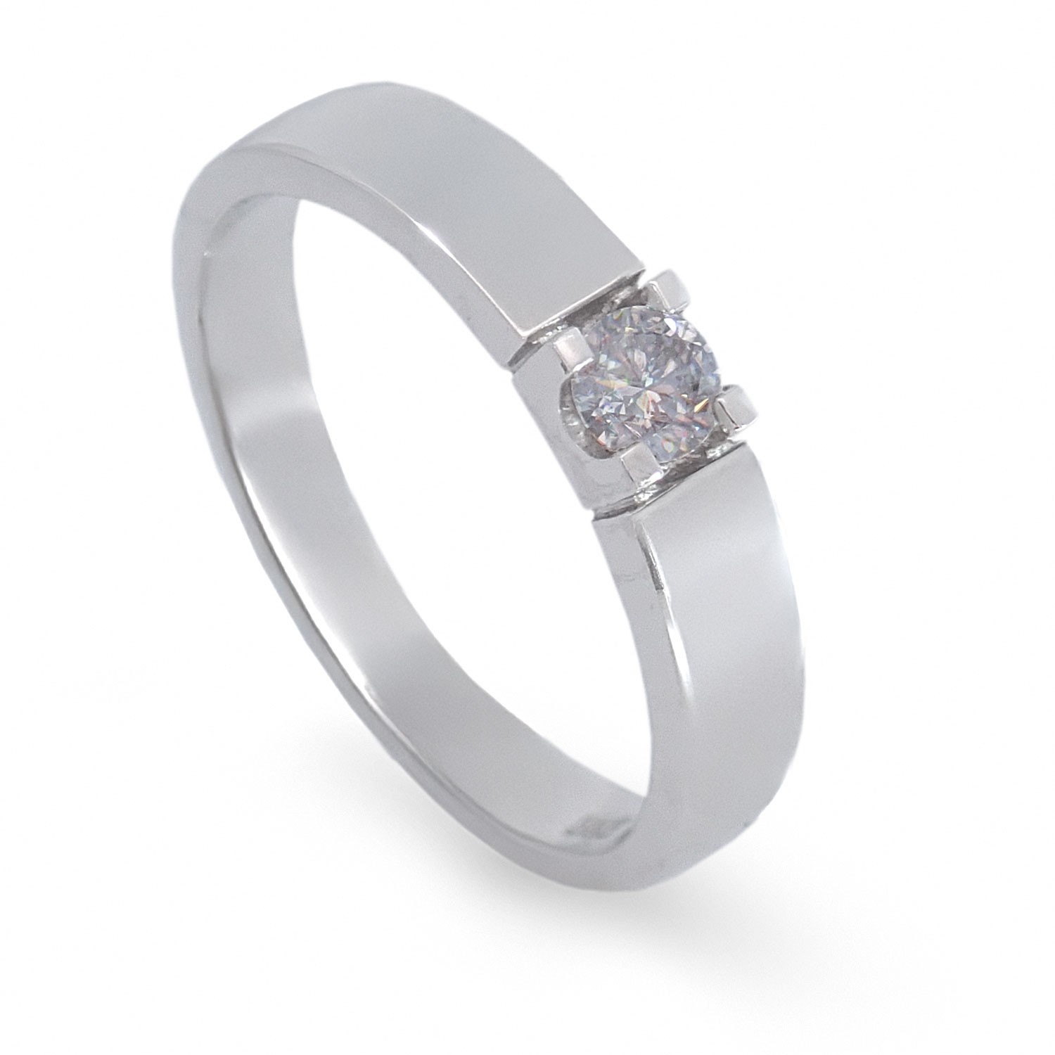 Iselin alliansering i hvitt gull med 0,20 ct diamant - 8501020
