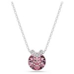 Swarovski smykke Bella V pendant Round cut, Pink, Rhodium plated - 5724289