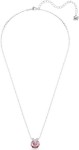 Swarovski smykke Bella V pendant Round cut, Pink, Rhodium plated - 5724289