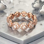 Swarovski Constella ring Round cut, Pavé, White, Rose gold-tone plated -5636274