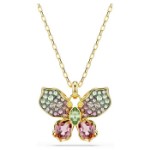 Swarovski smykke Idyllia pendant Mixed cuts, Pavé, Butterfly, Multicolored, Gold-tone plated - 5709950