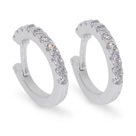 Diamantøredobber  i hvitt gull 14 karat med 0,50 ct W-Si - BUR745252 Diamantøredobber  i hvitt gull 14 karat med 0,50 ct W-Si - BUR745252