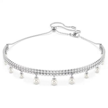 Swarovski collier Ariana Grande x Swarovski choker Crystal pearl, Round cut, White, Rhodium plated - 5720865 Swarovski collier Ariana Grande x Swarovski choker Crystal pearl, Round cut, White, Rhodium plated - 5720865