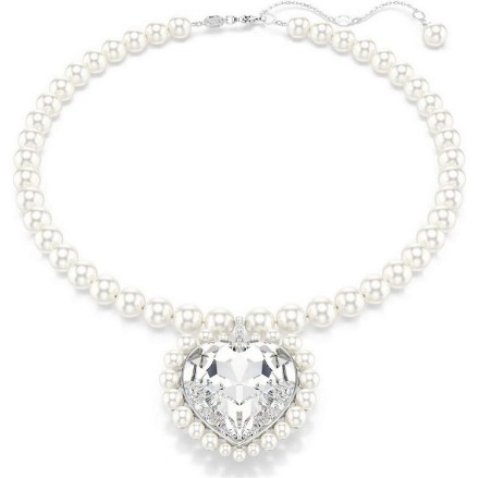 Swarovski collier Ariana Grande x Swarovski necklace Crystal pearl, Heart cut, Heart, White, Rhodium plated - 5720858 Swarovski collier Ariana Grande x Swarovski necklace Crystal pearl, Heart cut, Heart, White, Rhodium plated - 5720858