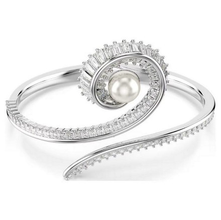 Swarovski armbånd Ariana Grande x Swarovski bangle Crystal pearl, Baguette cut, White, Rhodium plated - 5720863 Swarovski armbånd Ariana Grande x Swarovski bangle Crystal pearl, Baguette cut, White, Rhodium plated - 5720863