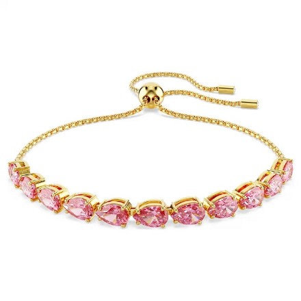 Swarovski armbånd Matrix bracelet Pear cut, Pink, Gold-tone plated - 5707187 Swarovski armbånd Matrix bracelet Pear cut, Pink, Gold-tone plated - 5707187