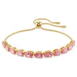 Swarovski armbånd Matrix bracelet Pear cut, Pink, Gold-tone plated - 5707187