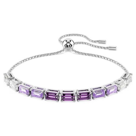 Swarovski armbånd Matrix Tennis bracelet Baguette cut, Purple, Rhodium plated - 5707199 Swarovski armbånd Matrix Tennis bracelet Baguette cut, Purple, Rhodium plated - 5707199