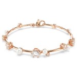Swarovski armbånd Constella Tennis bracelet Crystal pearl, Round cuts, White, Rose gold-tone plated - 5729505