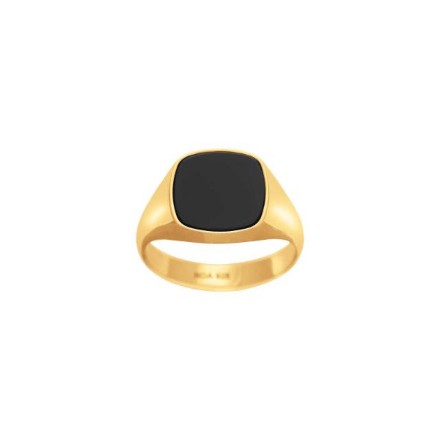 Herrering i stål med black agate. SON of NOA - 10890012860 Herrering i stål med black agate. SON of NOA - 10890012860